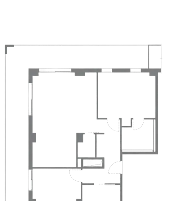 2 BHK Unit Plan Outline